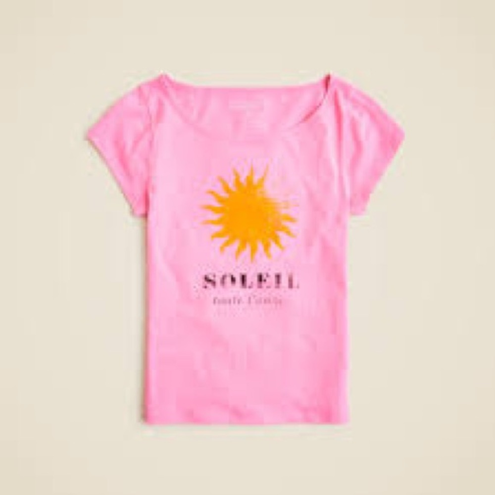 Women’s J.Crew Graphic Sun T Shirt Cotton Top Soleil New NWT